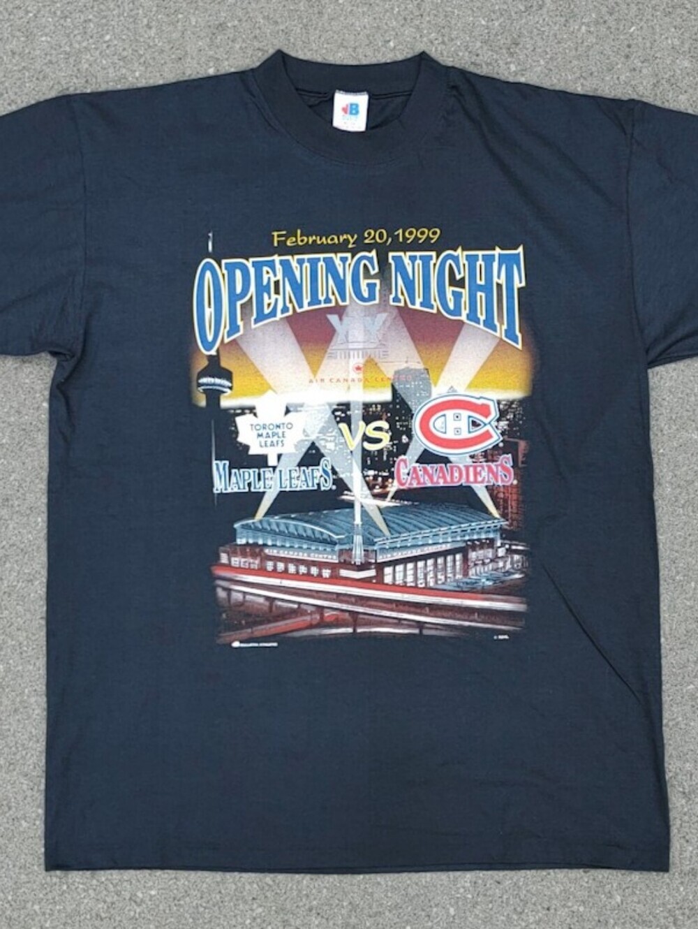 Vtg 1999 NHL Opening Night Leafs vs Canadiens Shirt XL NWT Bulletin Made in Cana